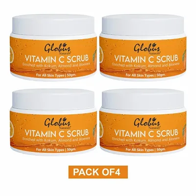 Globus Naturals Vitamin C Lightening& Brightening Face Scrub 50 gm (Pack Of 4)