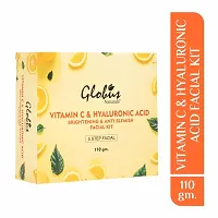 Globus Naturals Anti-Ageing Hyaluronic Acid and Vitamin C Lightening Brightening Facial Kit For Beautiful  Glowing Skin 110 g-thumb1