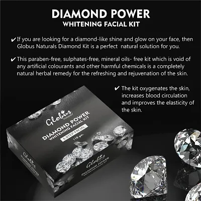Globus Naturals Lightening Diamond Facial Kit For Skin Tightening and Ultra Glow 110 g