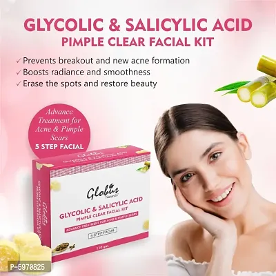 Globus Naturals Pimple Clear Glycolic Acid Facial Kit For Anti- Acne |Dark Spots |Beautiful  Glowing Skin 110 g-thumb0