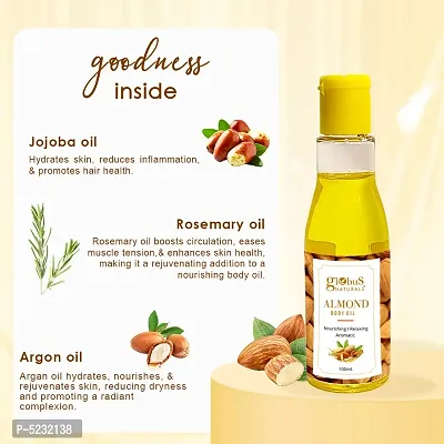 Globus Naturals Almond Body Massage Oil 100 Ml, Nourishing, Relaxing  Aromatic Oil, With Natural  Organic-Mustard Oil, Sunflower Oil, Wheat Germ Oil And Cow Ghee, Toxin Free, Vegan-thumb3