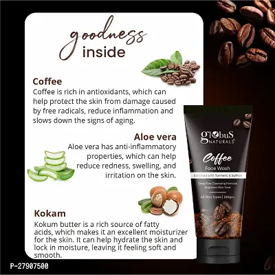 Globus Naturals Coffee Face Scrub Enriched with Aloe Vera and kokum For All Skin Types, 100 gms-thumb3