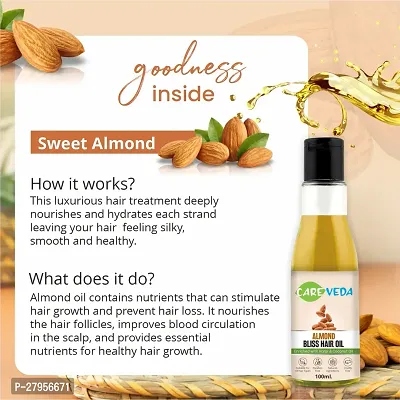 CareVeda  Almond Bliss Hair Oil 100ml-thumb3