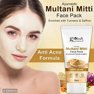 Globus Naturals Anti Acne Multani  Mitti Face Pack, For Oily  Acne Prone Skin, 50 gm-thumb3