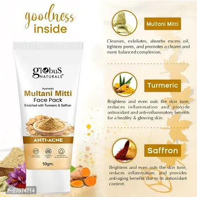 Globus Naturals Anti Acne Multani  Mitti Face Pack, For Oily  Acne Prone Skin, 50 gm-thumb5