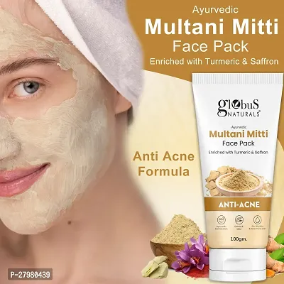 Globus Naturals Anti Acne Multani Mitti Face Pack, For Oily  Acne Prone Skin, 100 gm-thumb2