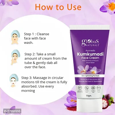 Globus Naturals Ayurvedic Kumkumadi Skin Lightening Face Cream, 50g-thumb5