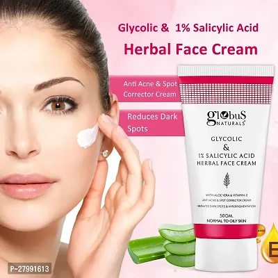 Globus Naturals Glycolic  1% Salicylic Acid Herbal Anti Acne Face Cream, 50gm-thumb2