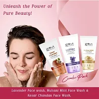 Globus Naturals Face Wash Combo of  Lavender , Multani Mitti, Kesar Chandan Face Wash ,Set of 3 -  225 gm Each-thumb1