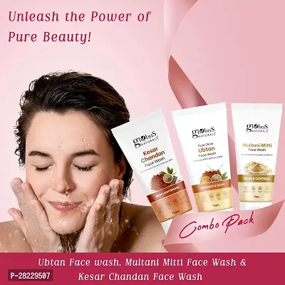 Naturals Face Wash Combo - Set of 3, Ubtan, Multani Mitti , Kesar Chandan Face Wash -  225 gm each-thumb2