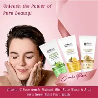 Globus Naturals Face Wash Combo - Set of 3, Vitamin C , Multani Mitti   Aloe Vera Neem Tulsi Face Wash -  225 gm Each-thumb1