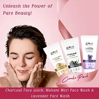 Naturals Face Wash Combo - Set of 3, Charcoal, Multani Mitti  Lavender Face Wash -  225 gm Each-thumb3