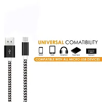 NIRSHA Nylon USB Cable Compatible for Samsung Galaxy J4+/ Galaxy J2 Core/Galaxy On6/ Galaxy J7 (2018)/ Galaxy J3 (2018) Micro USB Data Cable| Quick Fast Charging Cable| Transfer Android V8 Cable (2.4 Amp)-thumb1