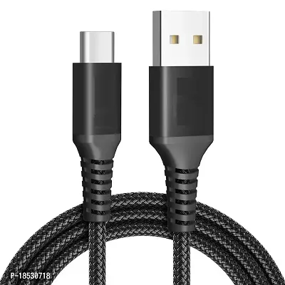 Fast Type-C Charging Cable/Data Transfer Cable Compatible with Honor View 10/ Honor Magic 2/ Honor 8 Pro/Honor V8/ Honor Magic/OnePlus 7 Pro/OnePlus 6T/OnePlus 6 (3 Amp, 1 Meter, Black)-thumb0