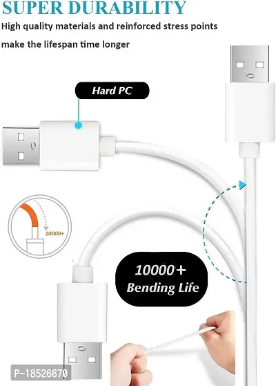Fast Charging  Data Cable for Samsung Galaxy S7 Active Galaxy J7 Galaxy J3 Pro Galaxy C7 Galaxy C5 Galaxy A9 Pro Micro USB Data Cable| Quick Fast Charging Cable| Transfer Android V8 Cable- 2.4A White-thumb3