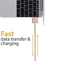 Nirsha Nylon Braided Unbreakable 5V/3A Fast Charging Data and Sync Cable Extra Tough Quick Charge for Honor 10 Lite/ 20 lite/Play 3/ 8C/ 9 Lite, All Honor Mobile Android  Smart Phone (Gold)-thumb2