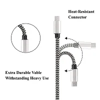 NIRSHA Nylon USB Cable Compatible for Samsung Galaxy J4+/ Galaxy J2 Core/Galaxy On6/ Galaxy J7 (2018)/ Galaxy J3 (2018) Micro USB Data Cable| Quick Fast Charging Cable| Transfer Android V8 Cable (2.4 Amp)-thumb4