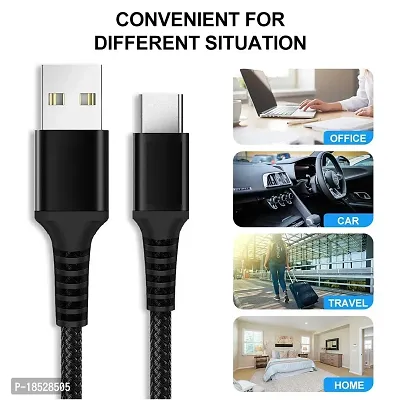 Fast Type-C Charging Cable/Data Transfer Cable Compatible with OnePlus 5T/OnePlus 6T McLaren/Lenovo Z6 Youth/Lenovo Z6 Pro/Lenovo K6 Enjoy/Lenovo Tab V7/Lenovo Z5 Pro (3.0Amp, 1 Meter, Black)-thumb3