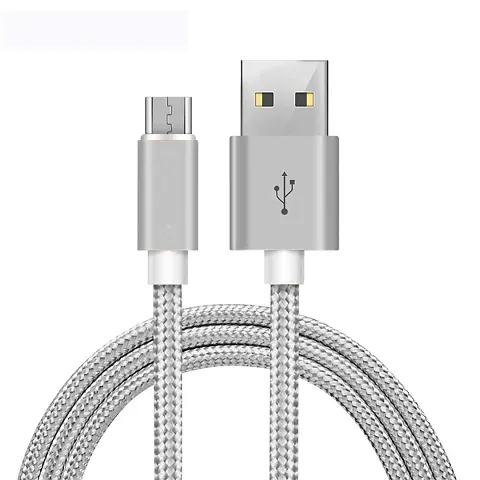 Nirsha Nylon Braided Unbreakable 5V/3A Fast Charging Data and Sync Cable Extra Tough Quick Charge for vivo Y83 Pro/vivo V9 6GB/ vivo Z1i/ vivo Z1/ vivo Y83 & All Micro USB Android Phone