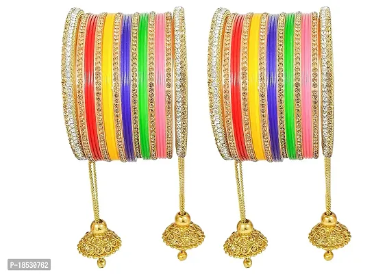 Nirsha Fancy Designer Chura Bridal Dulhan Punjabi Choora Fashion Jewellery Chuda Set (Multi colour) (Short, 2.6)