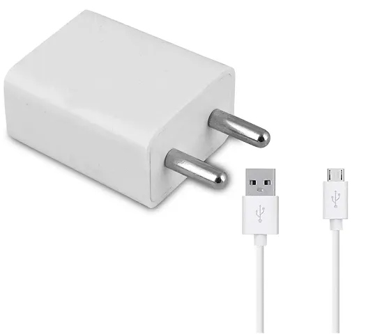 Nirsha Fast Charger Compatible with LG W31+, LG W31, LG K22, LG Q31, LG K31, Mobile/Wall/Travel/Adapter/Charger with Micro USB Fast Data Sync Charging Cable (2.4 Amp, White)