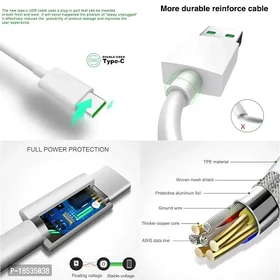 Nirsha 65W Super Vooc Charge, Data Sync Fast Charging Type-C Cable Compatible for Realme XT, Realme XT 730G, Realme X2, Realme C12, Realme 6 Pro, Realme Narzo 20A, Realme 7, Realme 7 Pro (White)-thumb4