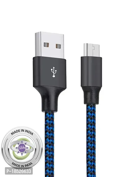 NIRSHA Nylon Fast Charging High Speed Data Transfer Android V8 Cable for Oppo Smartphones (2.4 A, 1 Meter)
