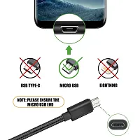 Nirsha Nylon Braided Unbreakable 5V/3A Super Fast Charging  Data Sync Cord for vivo S1 Pro/vivo Z3x/ vivo Y17/ vivo Y15/ vivo Y12, All Android  All Micro USB Vivo  Smartphone- 1 Meter (Black)-thumb4