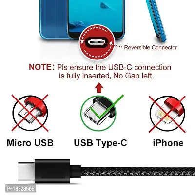 Fast Type-C Charging Cable/Data Transfer Cable Compatible with OnePlus 5T/OnePlus 6T McLaren/Lenovo Z6 Youth/Lenovo Z6 Pro/Lenovo K6 Enjoy/Lenovo Tab V7/Lenovo Z5 Pro (3.0Amp, 1 Meter, Black)-thumb4