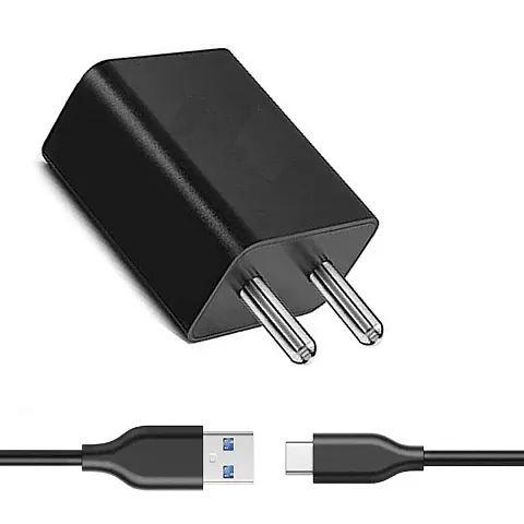 Nirsha Fast Type C Charger Compatible with OnePlus 9, OnePlus 9R, OnePlus 9 Pro, Mobile/Wall/Travel/Adapter/Charger with 1 Meter Type C USB Charging Data Sync Cable (2.4 Amp, Black)