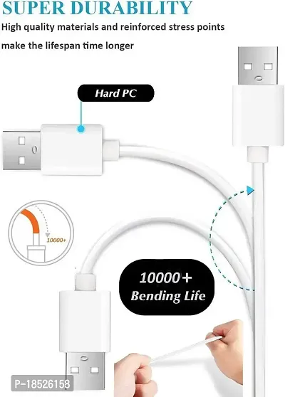 Nirsha Fast charging Sync Cable/Quick data transfer cable Compatible for Power Bank, Bluetooth and Tablet PC Laptop Android Smartphone (2.4A, White)-thumb3