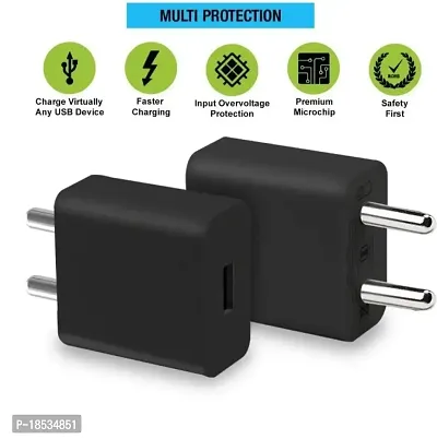 Nirsha Fast Type C Charger Compatible with Motorola Moto G20, Moto G40 Fusion, Moto G60, Mobile/Wall/Travel/Adapter/Charger with 1 Meter Type C USB Charging Data Sync Cable (2.4 Amp, Black)-thumb3