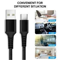 Fast Type-C Charging Cable/Data Transfer Cable Compatible with LG V50 ThinQ 5G/ LG G8 ThinQ/LG Q9/ LG V40 ThinQ/LG G7 One/LG Q8/ (2018) /LG X Venture/LG G6 (3.0 Amp, 1 Meter, Black)-thumb2