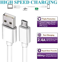 Fast Charging  Data Cable for Samsung Z4 Galaxy Folder2 Galaxy Xcover 4 Galaxy J1 Mini Prime Galaxy J3 Emerge Micro USB Data Cable/Quick Fast Charging Cable/Transfer Android V8 Cable (2.4 Amp White)-thumb2