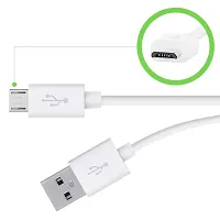 Fast Charging  Data Cable for Samsung Galaxy S7 Active Galaxy J7 Galaxy J3 Pro Galaxy C7 Galaxy C5 Galaxy A9 Pro Micro USB Data Cable| Quick Fast Charging Cable| Transfer Android V8 Cable- 2.4A White-thumb1
