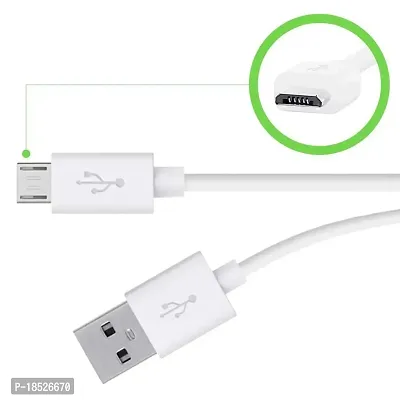 Fast Charging  Data Cable for Samsung Galaxy S7 Active Galaxy J7 Galaxy J3 Pro Galaxy C7 Galaxy C5 Galaxy A9 Pro Micro USB Data Cable| Quick Fast Charging Cable| Transfer Android V8 Cable- 2.4A White-thumb2