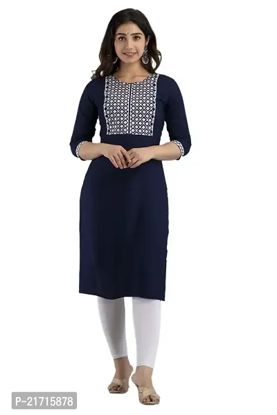 Zivci Presents Women's Rayon Embroidered A-line Kurta (KR-29.)-thumb0