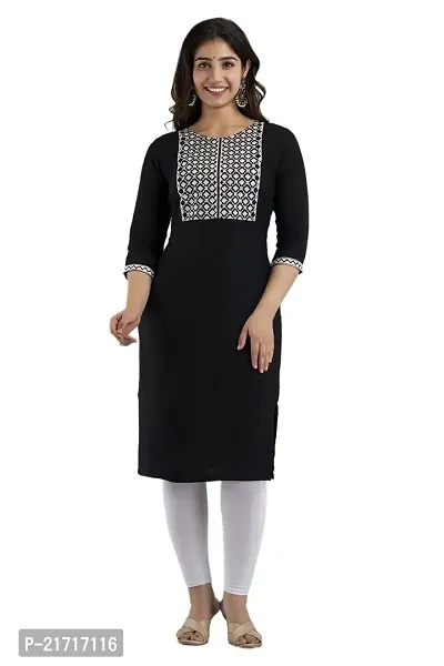 Zivci Presents Women's Rayon Embroidered A-line Kurta (KR-29.)