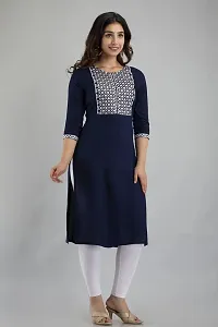 Zivci Presents Women's Rayon Embroidered A-line Kurta (KR-29.)-thumb3