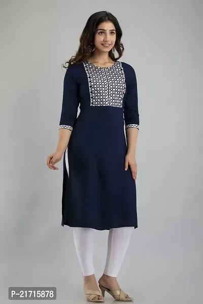 Zivci Presents Women's Rayon Embroidered A-line Kurta (KR-29.)-thumb4