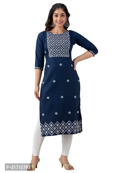 Zivci Presents Women's Rayon Embroidered A-line Kurta (KR-33.)-thumb0