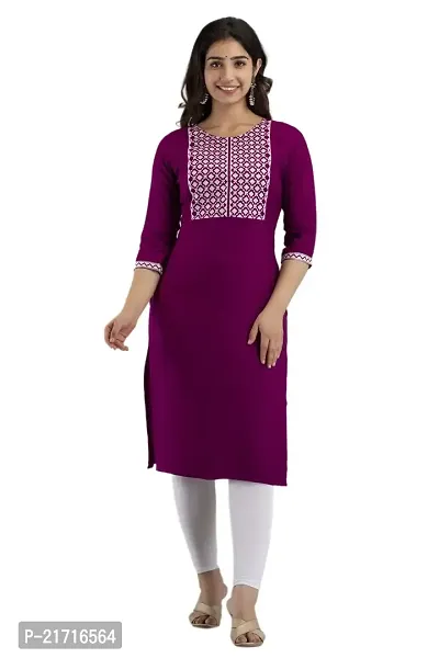 Zivci Presents Women's Rayon Embroidered A-line Kurta (KR-29.)