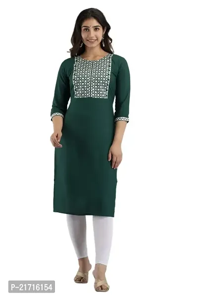 Zivci Presents Women's Rayon Embroidered A-line Kurta (KR-29.)