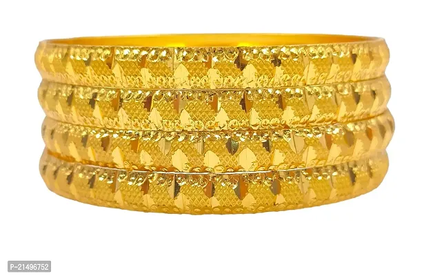 Alliance Fancy Four Gold Bentex Square Style Bangles Set-thumb0