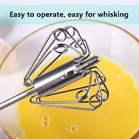 EEEZEEE Egg Whisk, Newness Stainless Steel Hand Push Whisk Blender for Home-thumb2