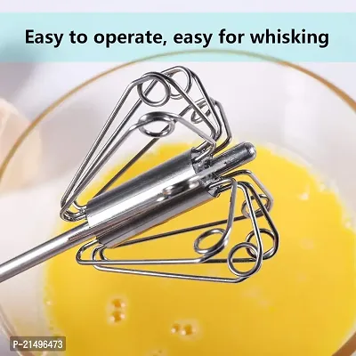 EEEZEEE Egg Whisk, Newness Stainless Steel Hand Push Whisk Blender for Home-thumb3