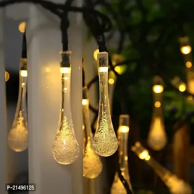 EEEZEEE Water Drop String Ball Light 10 LED Outdoor String Lights Waterproof Crystal Water Drop Fairy Lights, Decoration Lighting for Diwali ,Home, Garden, Christmas,( Battery Operated)-thumb0