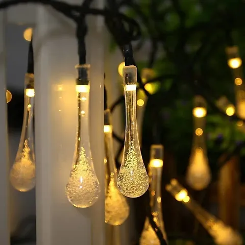 EEEZEEE Water Drop String Ball Light 10 LED Outdoor String Lights Waterproof Crystal Water Drop Fairy Lights, Decoration Lighting for Diwali ,Home, Garden, Christmas,( Battery Operated)