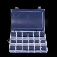 EEEZEEE 18 Grids Multipurpose Plastic Storage Organiser Box with Dividers for Jewellery,Buttons Pill Storage Box, Medication Organiser Planner Transparent Color-thumb1