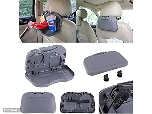 EEEZEEE Multifunctional Car Tray Snack Pouch or Plate Drink Holder Desk,Car Back Seat Water Car Cup Holder(Grey) 25 * 15 * 4 cm